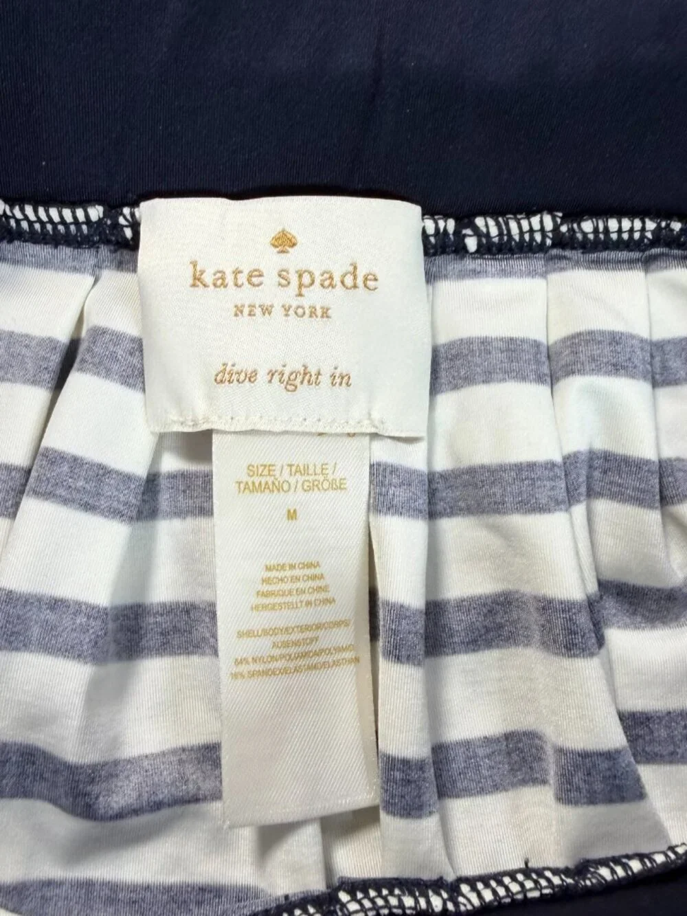 Kate Spade ‘dive right in’ Navy & White Striped Skirt - Size M